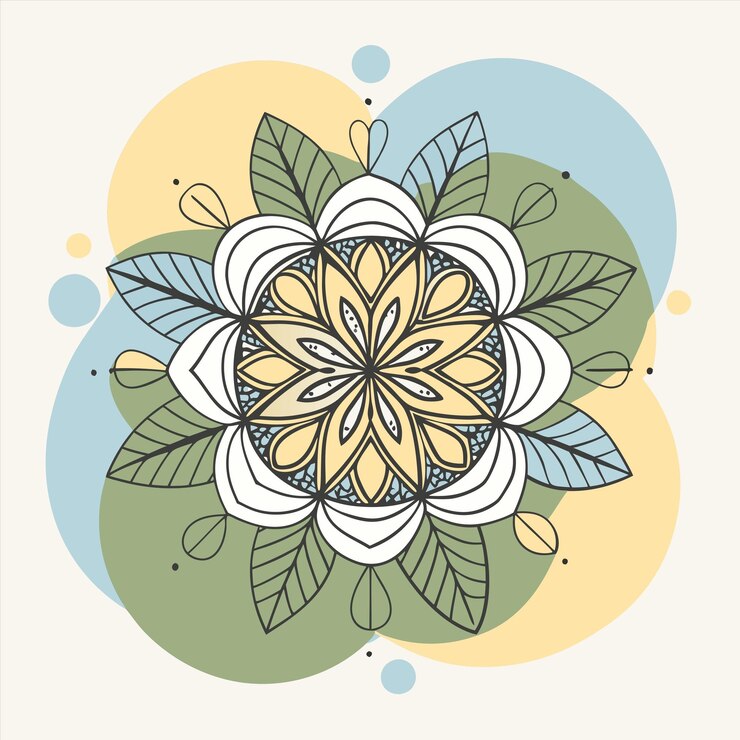 Vector un diseño colorido con una flor en el centro