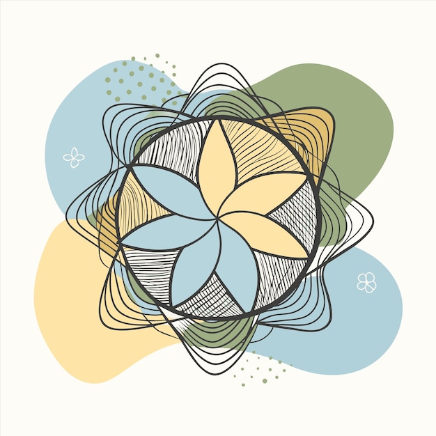 un diseño colorido con una flor