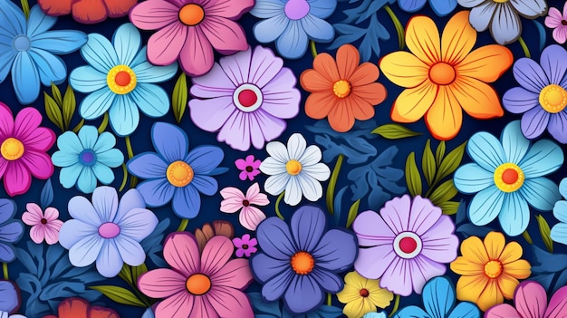 Vector un diseño colorido de flores de la colección por persona