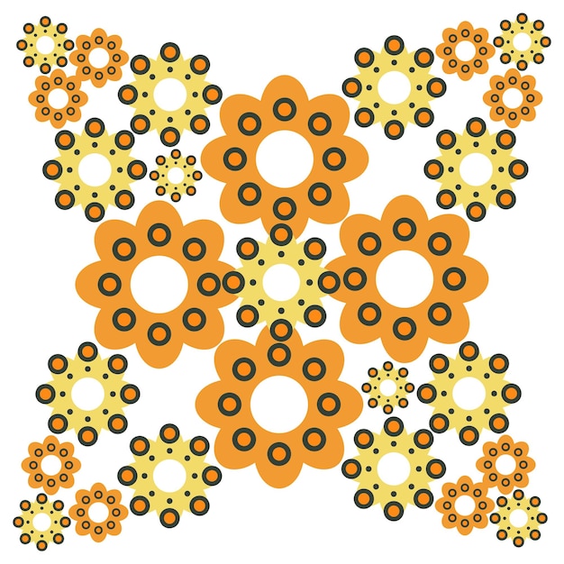 un diseño colorido con las flores en él