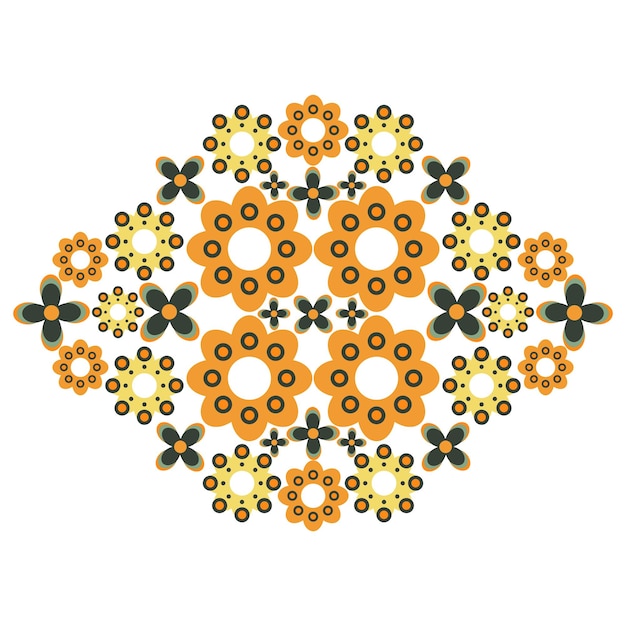 un diseño colorido con las flores en él