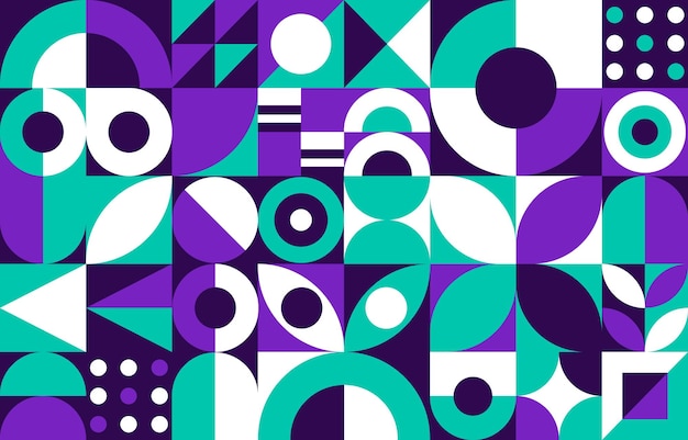 un diseño colorido con un fondo azul y un patrón púrpura y azul