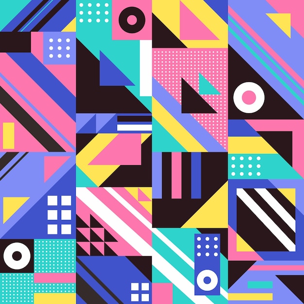 un diseño colorido con un fondo colorido