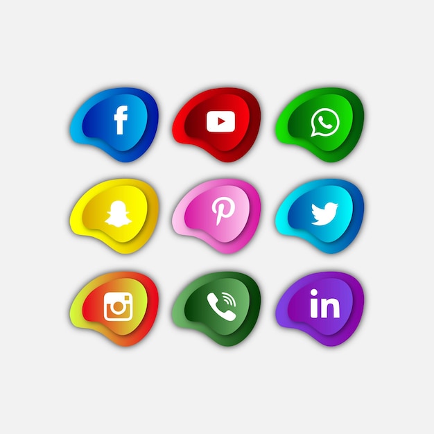 Diseño colorido de iconos de redes sociales