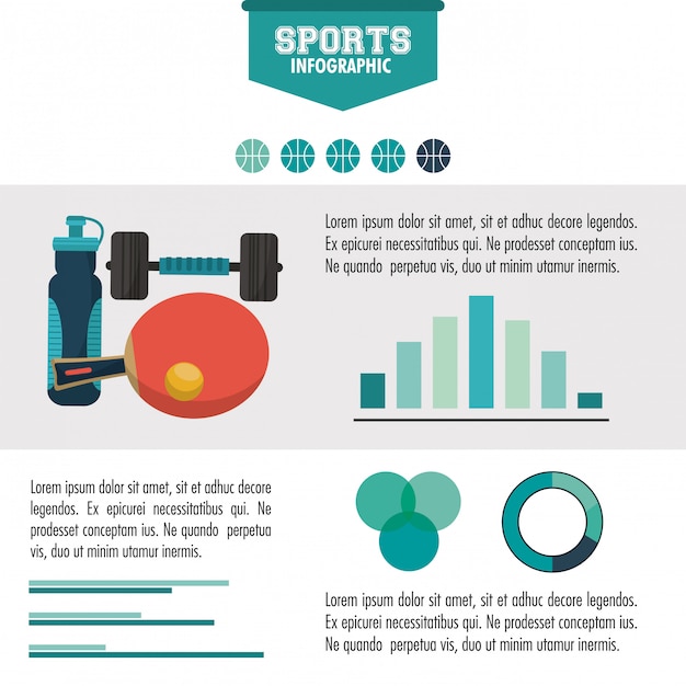 Diseño colorido de infografía deportiva