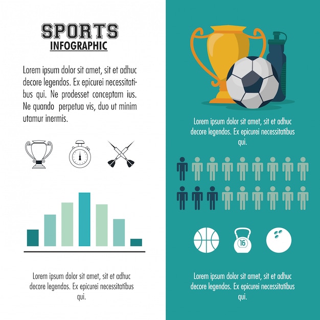 Diseño colorido de infografía deportiva