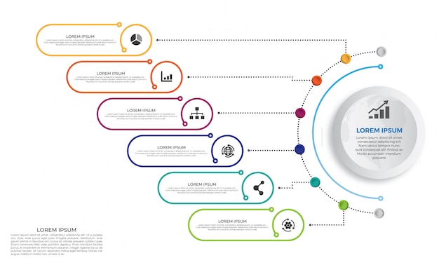 Diseño colorido de infografías de línea de tiempo