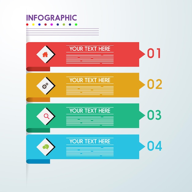 Vector diseño colorido de infografías modernas vectoriales