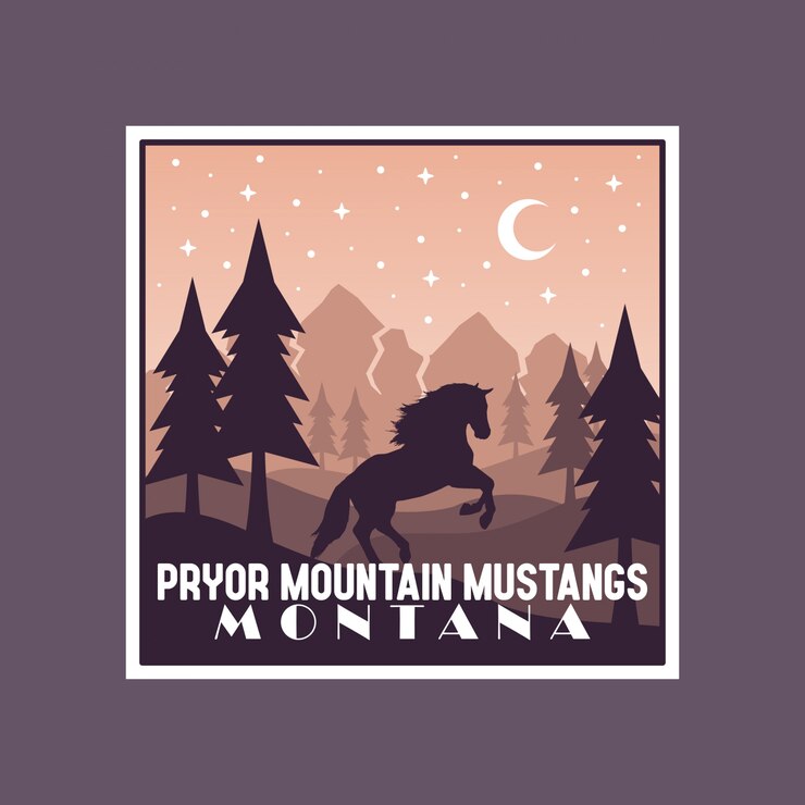 Vector diseño colorido de la insignia de la montaña de pryor