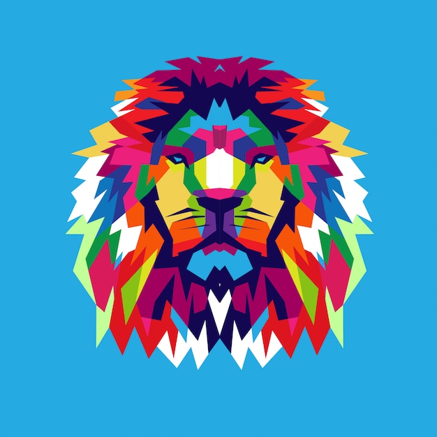 Diseño colorido león