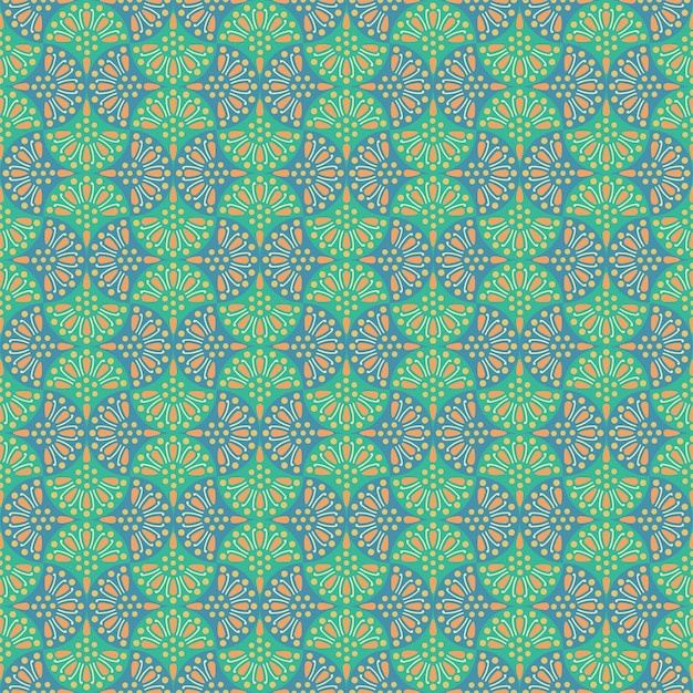 Diseño colorido lindo en formas geométricas de vieiras patrón sin costuras para papel tapiz de tela