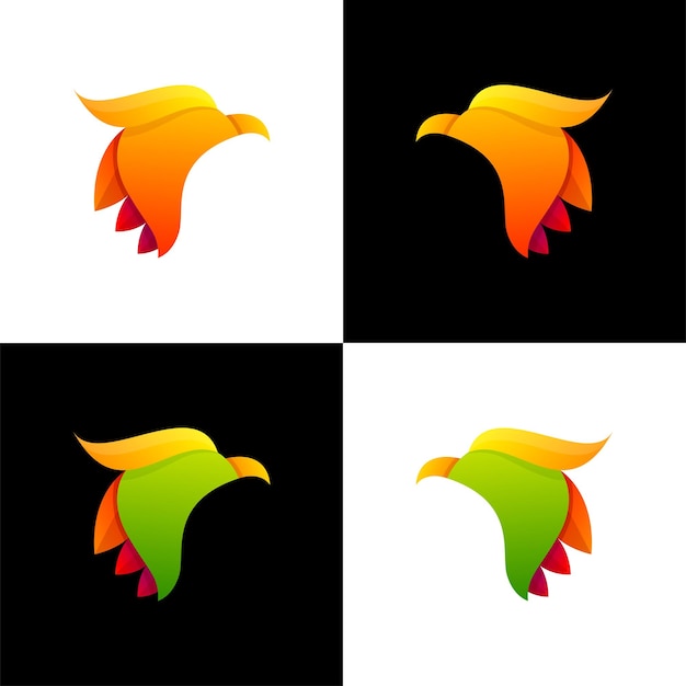 diseño colorido del logotipo del águila de la cabeza