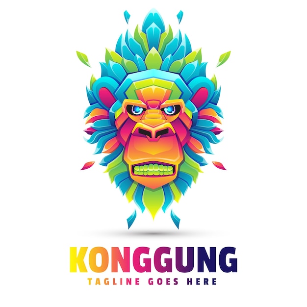 Vector diseño colorido del logotipo de kingkong