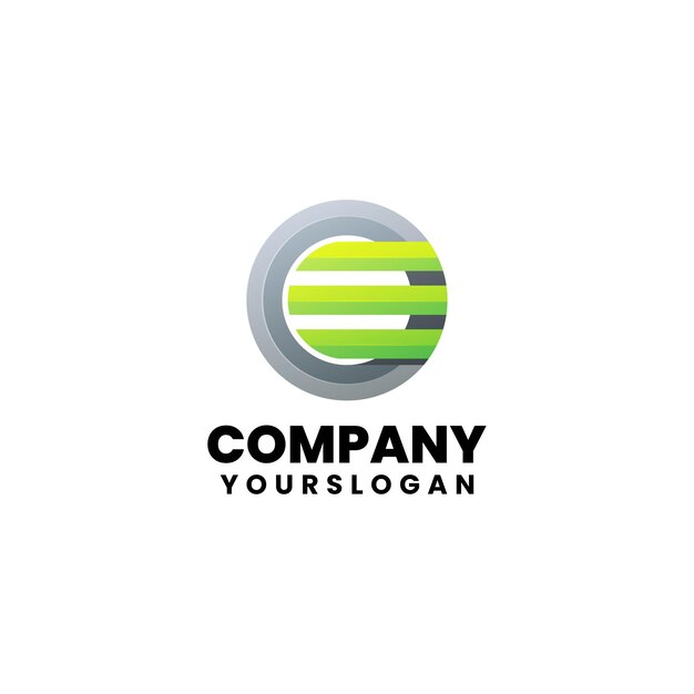 Diseño colorido del logotipo de la letra o y e