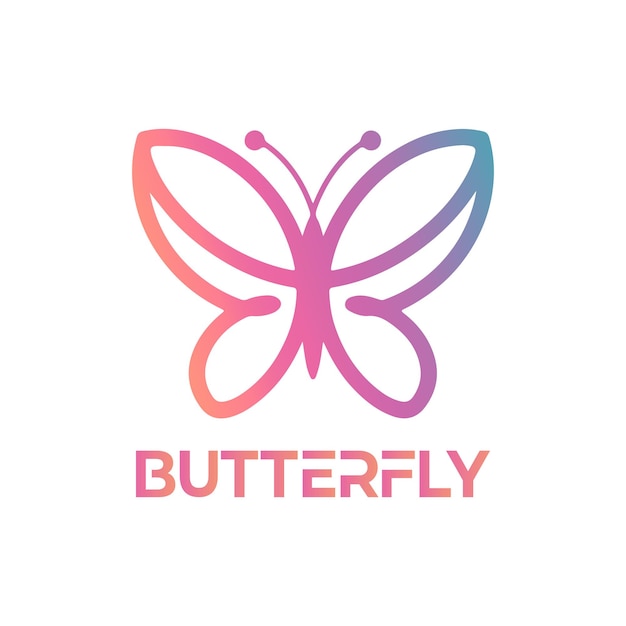 Diseño colorido del logotipo de la mariposa