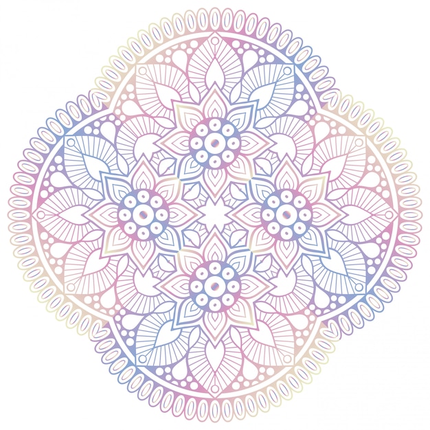 Diseño colorido mandala decorativo. Dibujo lineal.