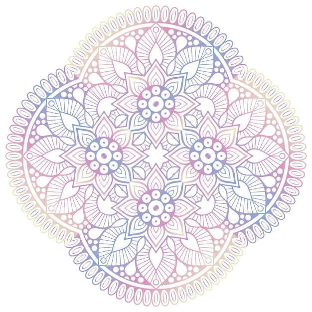 Diseño colorido mandala decorativo. Dibujo lineal.