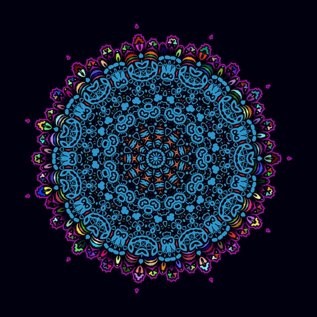 Vector diseño colorido mandala de lujo