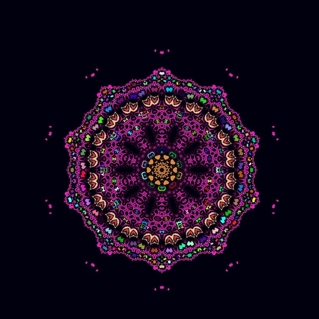 Vector diseño colorido mandala de lujo