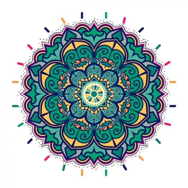 Diseño colorido de mandala