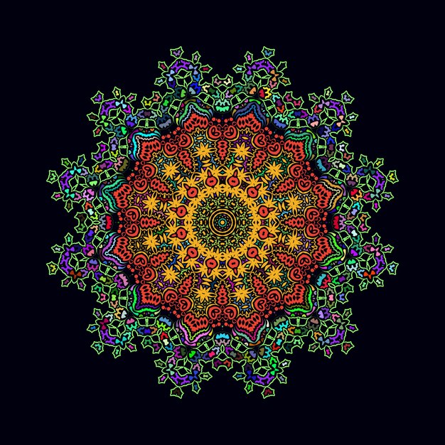 El diseño colorido de Mandala