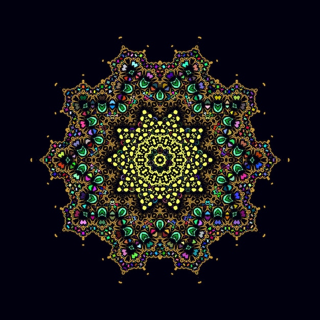El diseño colorido de Mandala