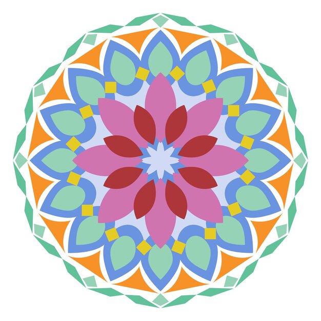 Diseño colorido de mandalas geométricas con patrones florales