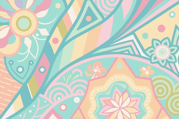 un diseño colorido con una mariposa en la parte superior