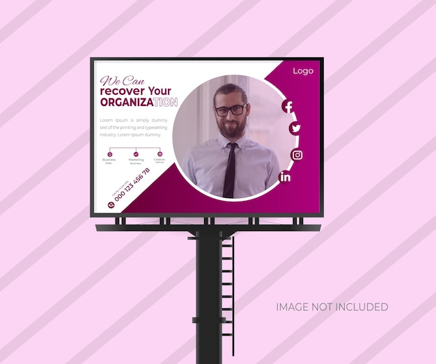 Diseño colorido y moderno de vallas publicitarias comerciales para cualquier agencia comercial.
