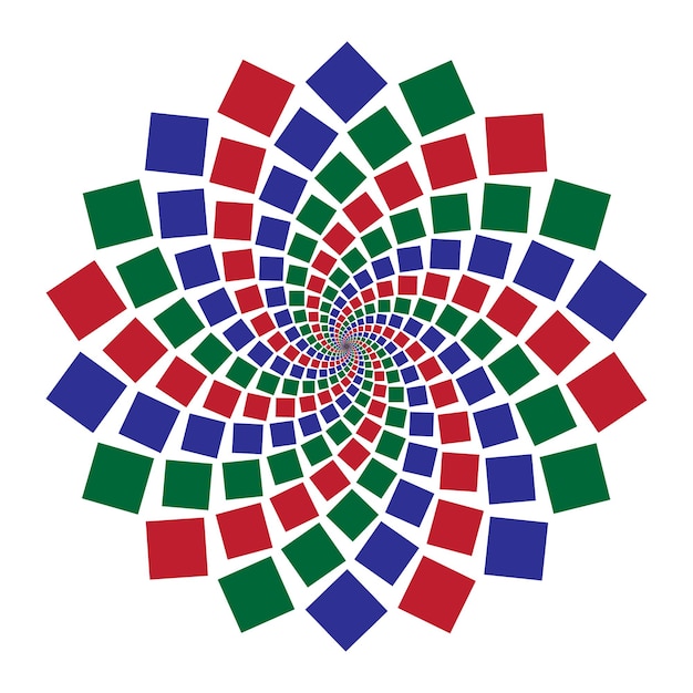 un diseño colorido con muchos cuadrados como el que tiene el número 3 en él