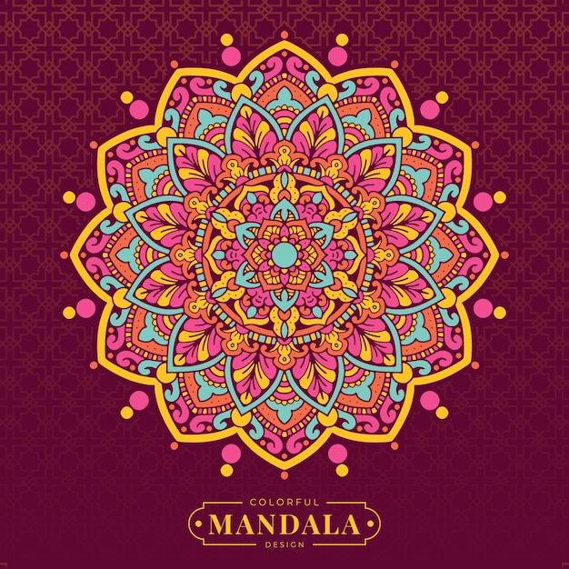 Vector diseño colorido del ornamento islámico de la mandala