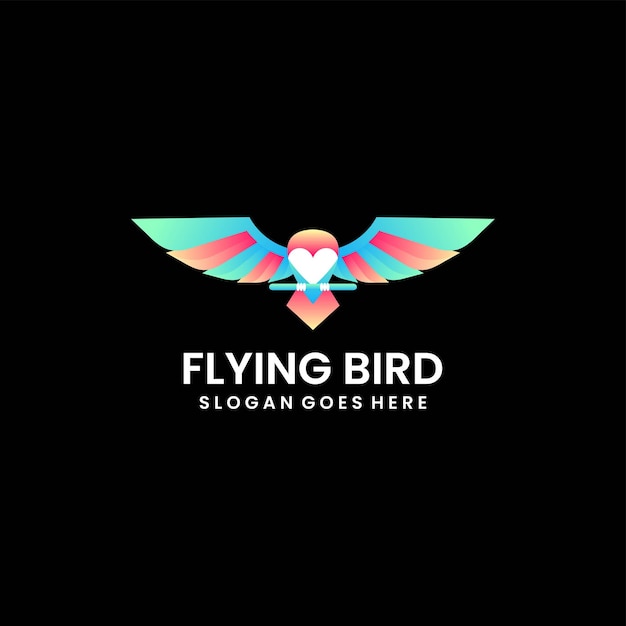 Diseño colorido del pájaro del logotipo vectorial