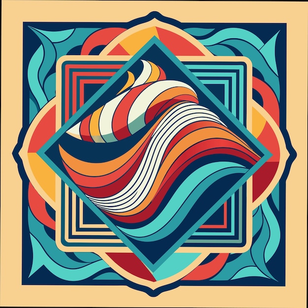un diseño colorido con la palabra océano en él