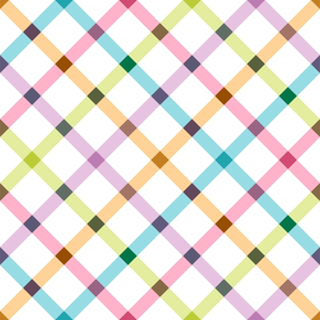 Diseño colorido de patrones sin fisuras brillantes Textura vectorial geométrica de cuadrícula Fondo textil