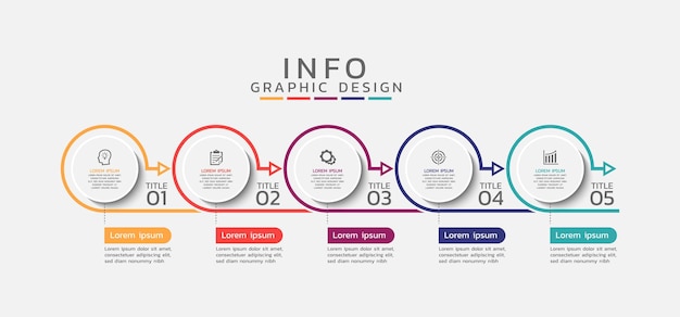 Diseño colorido de plantilla de infografía empresarial de presentación