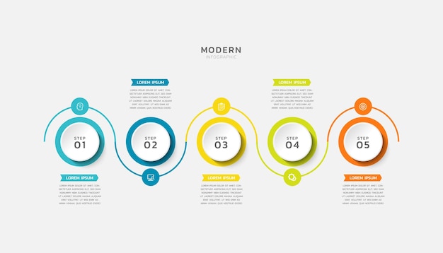 Diseño colorido de plantilla de infografía empresarial de presentación