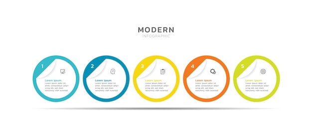 Diseño colorido de plantilla de infografía empresarial de presentación