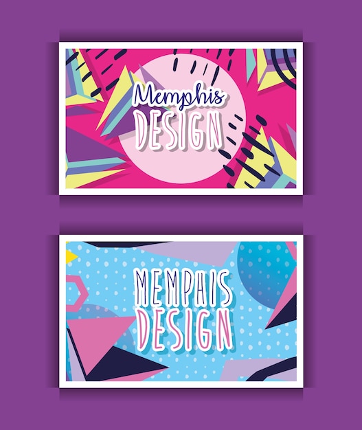 Diseño colorido de plantillas y fondos de Memphis