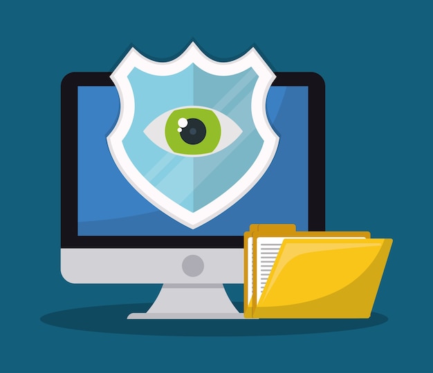 Diseño colorido del sistema de seguridad, ilustración vectorial