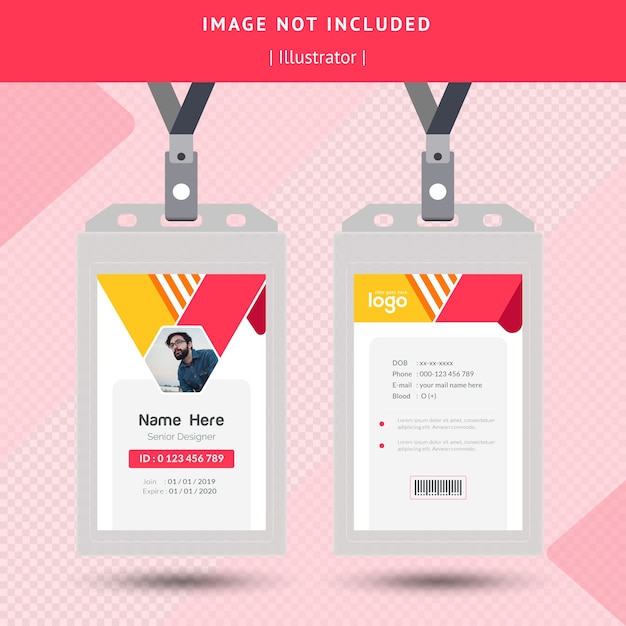 Diseño colorido de la tarjeta de identificación