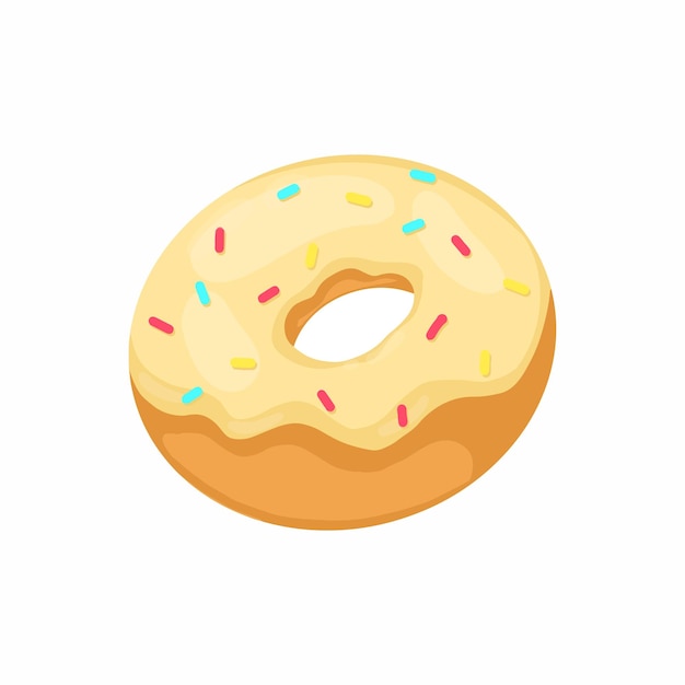 Diseño colorido del vector del buñuelo de la vainilla
