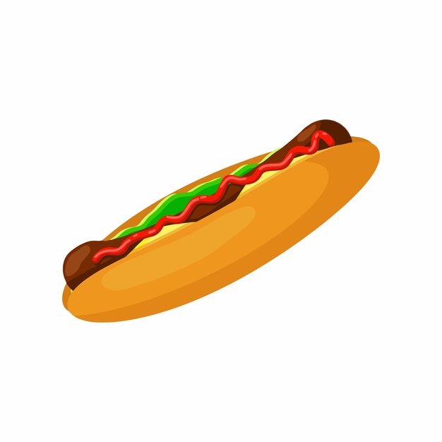 Diseño colorido del vector del perrito caliente