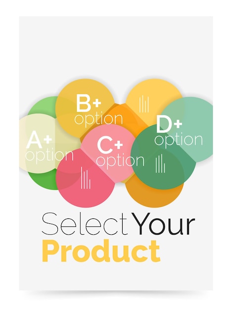 Diseño comercial seleccione su producto con opciones de muestra