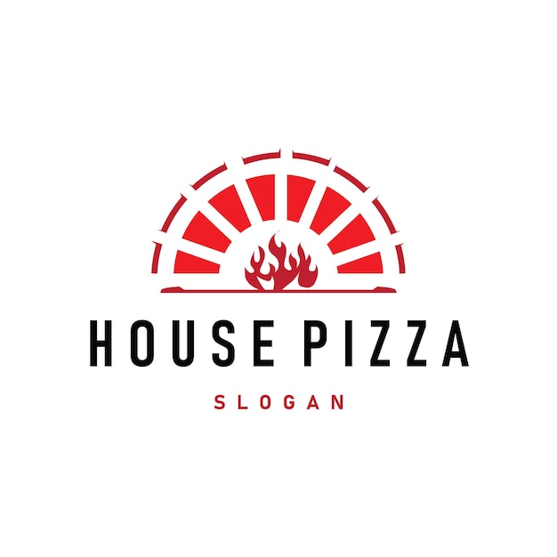diseño de comida italiana auténtica pizza logotipo ilustración concepto de pizzería simple plantilla retro vintage