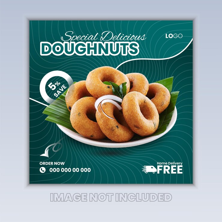 Diseño de comida de publicación de redes sociales de vector