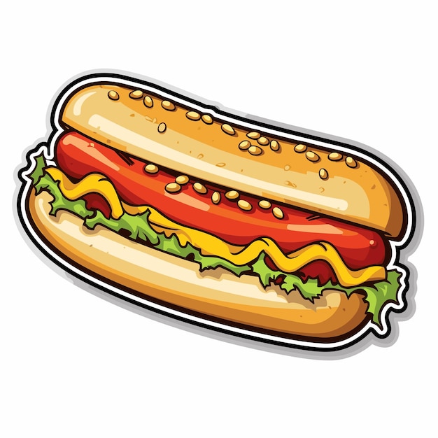 Vector diseño de comida rápida con hot dog aislado