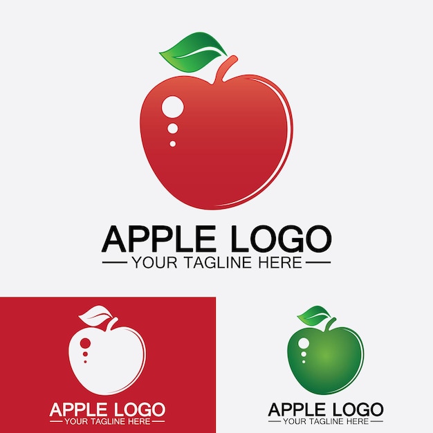 Vector diseño de comida saludable de fruta de logotipo de appleplantilla de vector de inspiración de diseño de logotipo de apple