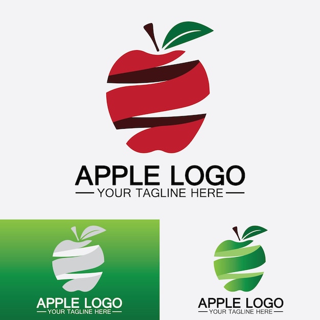 Diseño de comida saludable de fruta de logotipo de ApplePlantilla de vector de inspiración de diseño de logotipo de Apple