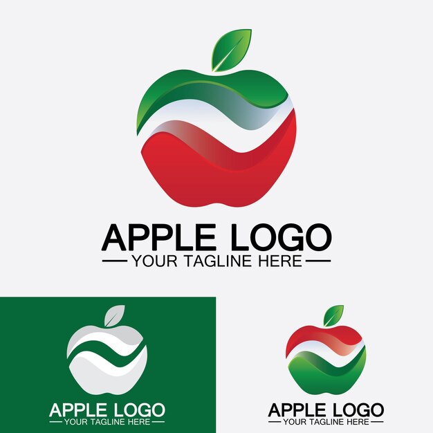 Diseño de comida saludable de fruta de logotipo de ApplePlantilla de vector de inspiración de diseño de logotipo de Apple