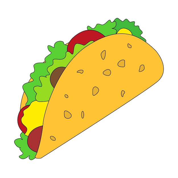 Diseño de comida tradicional mexicana Taco para cartel de banner de menú de logotipo